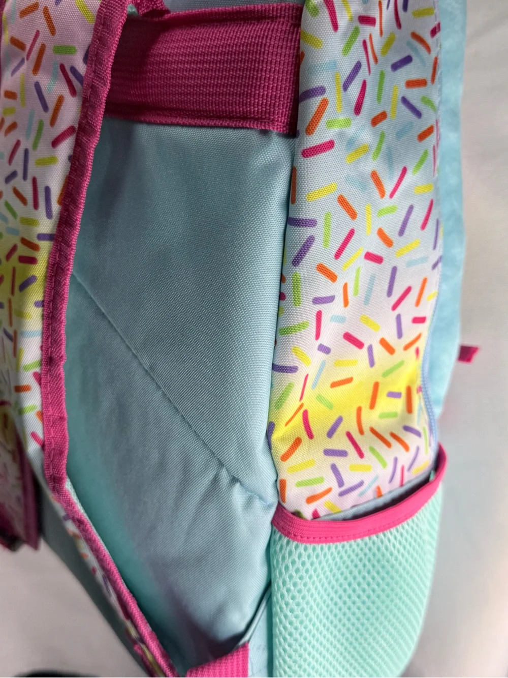 Libbey Light Blue Cupcake Backpack with Multicolor Sprinkles
